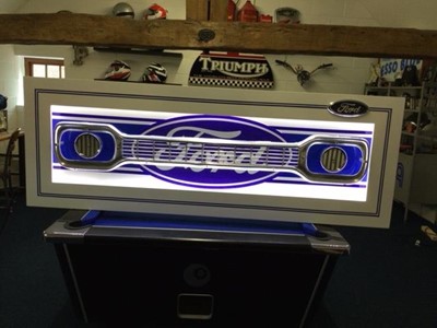 Lot 286 - LARGE ILLUMINATED FORD ESCORT GRILLE SIGN