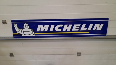 Lot 513 - LONG MICHELIN MAN TIN SIGN  60" X 12"