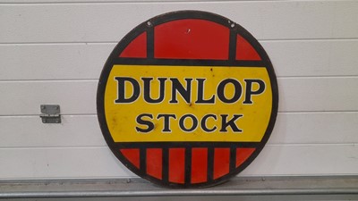 Lot 198 - DUNLOP  STOCK SIGN DOUBLE SIDED  24" DIA