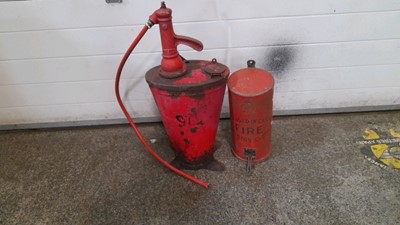 Lot 322 - GEAR OIL DISPENSER & FIRE EXTINGUISHER CONTAINER