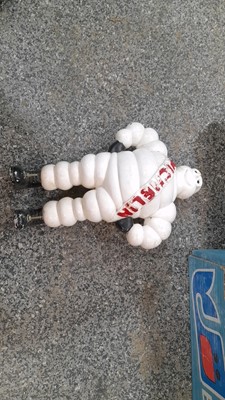 Lot 52 - 2 BOXES OF FRONT WORK LIGHTS AND REAR TAIL LIGHTS + SMALL PLASTIC MICHELIN MAN