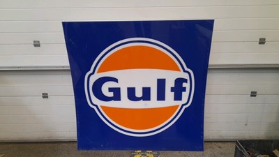 Lot 564 - LARGE PERSPEX GULF SIGN 59" X 59"