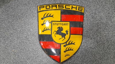 Lot 450 - PORSCHE ENAMEL SIGN 26" X 19"