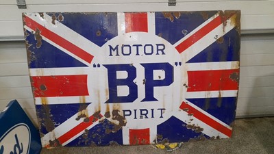 Lot 435 - BP MOTOR SPIRIT ENAMEL SIGN 72" X 48"