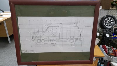 Lot 150 - AUSTIN GPO ENGINEERS VAN FRAMED ASSEMBLY PLANS (1960)  31" X 25"