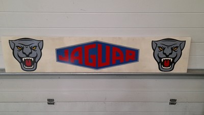 Lot 38 - WOODEN HAND PAINTED JAGUAR SIGN 63" X 12"   ALL PROCEEDS TO CHARITY