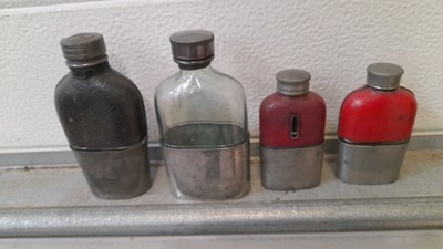 Lot 331 - 4X GLASS SPIRIT FLASKS