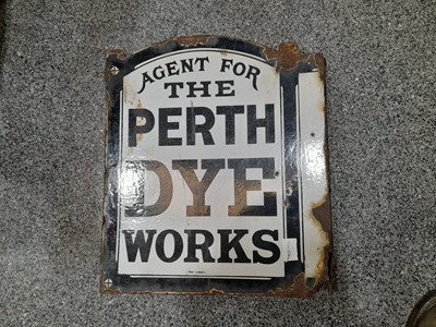 Lot 13 M - PERTH DYE WORKS , DOUBLE SIDED WALL MOUNTED  SIGN 20.5" x 18"