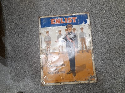 Lot 35 M - ENLIST JOIN THE ARMY  TIN SIGN 15" X 20"