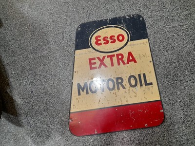 Lot 62 - ESSO EXTRA MOTOR OIL SIGN 24" X 19"