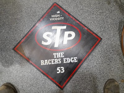 Lot 92 - STP THE RACERS EDGE SIGN 22" X 23"
