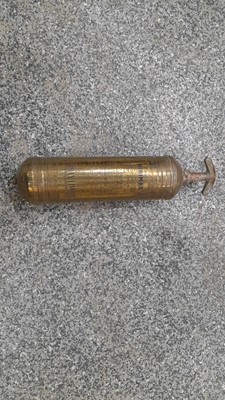 Lot 267 - OLD STYLE BRASS FIRE EXTINGUISHER