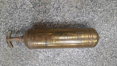 Lot 267 - OLD STYLE BRASS FIRE EXTINGUISHER
