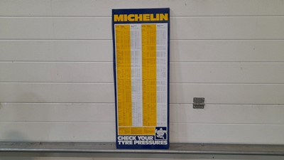 Lot 201 - MICHELIN TYRE PRESSURE TIN SIGN 12" X 31"