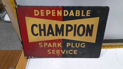 Lot 25 - CHAMPION DEPENDABLE DOUBLE SIDED WALL MOUNTED SIGN