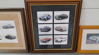 Lot 34 - 6X FRAMED PICTURES , 5X JAGUAR WALL SIGNS