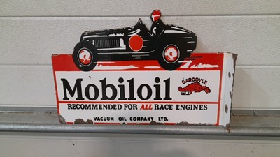 Lot 388 - MOBILOIL ,DOUBLE SIDED,WALL MOUNTED ENAMEL SIGN 16.5" X 11"