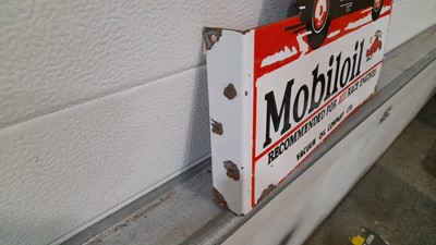 Lot 388 - MOBILOIL ,DOUBLE SIDED,WALL MOUNTED ENAMEL SIGN 16.5" X 11"
