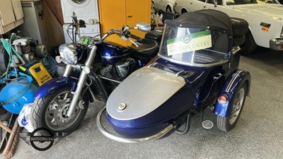 Lot 596 - 2010 YAMAHA XVS 1300 A MIDNIGHT STAR & SIDECAR