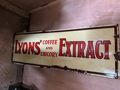 Lot 282 - LYON'S COFFEE ENAMEL SIGN 39" X 12"