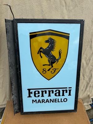 Lot 365 - FERRARI MARANELLO , DOUBLE SIDED LIGHT UP SIGN  37" X 24"