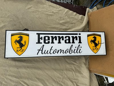 Lot 420 - LIGHT UP , FERRARI AUTOMOBILI SIGN 48" X 12"