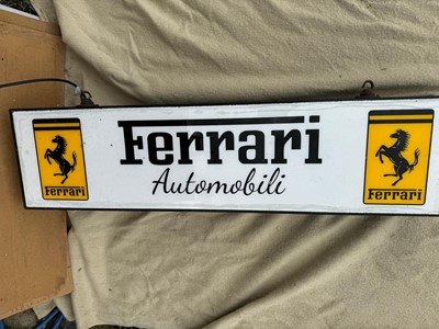 Lot 423 - LIGHT UP , FERRARI  AUTOMOBILI  SIGN 48" X 12"