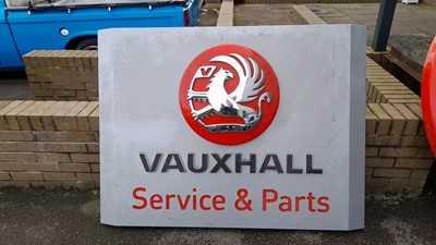 Lot 452 - VAUXHALL SERVICE AND PARTS DEALER SIGN 1100 X 1500