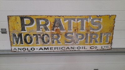 Lot 692 - PRATTS MOTOR SPIRIT SIGN 52" X 18"