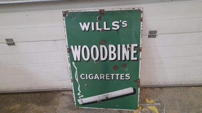 Lot 357 - WILLS'S WOODBINE CIGARETTES SIGN