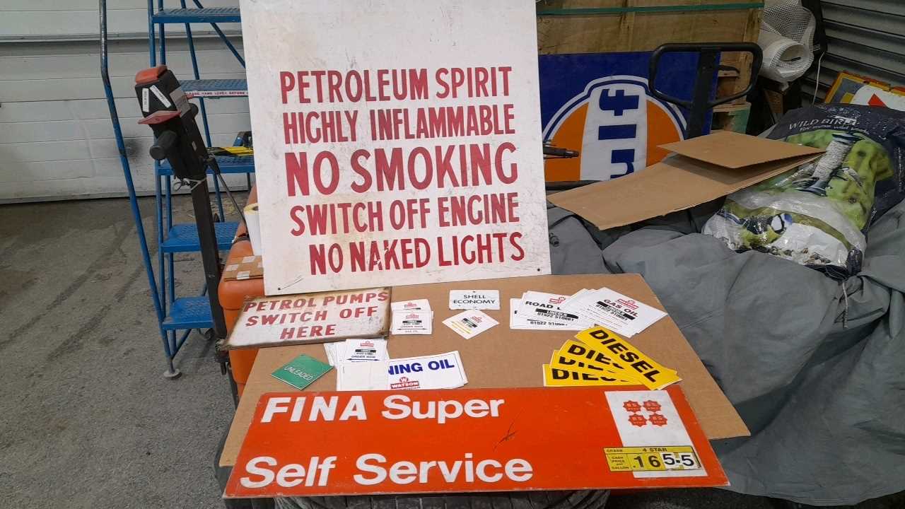 Lot 51 - SELECTION OF PETROLEUM SIGNS & STICKERS