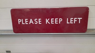 Lot 377 - PLEASE KEEP LEFT ENAMEL SIGN