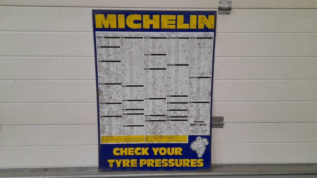 Lot 131 - MICHELIN TYRE PRESSURE SIGN