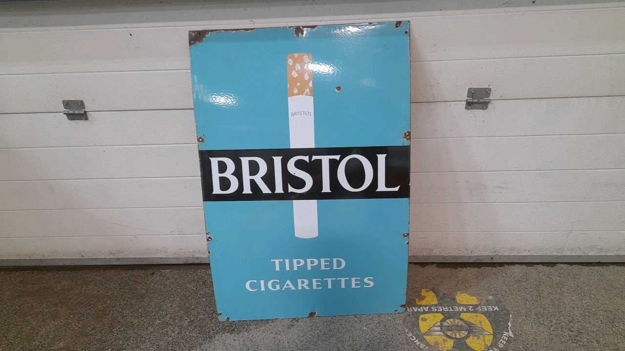 Lot 423 - BRISTOL TIPPED ENAMEL SIGN