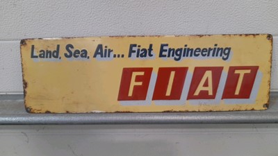 Lot 171 - FIAT LAND, SEA, AIR ENGINEERING ENAMEL SIGN