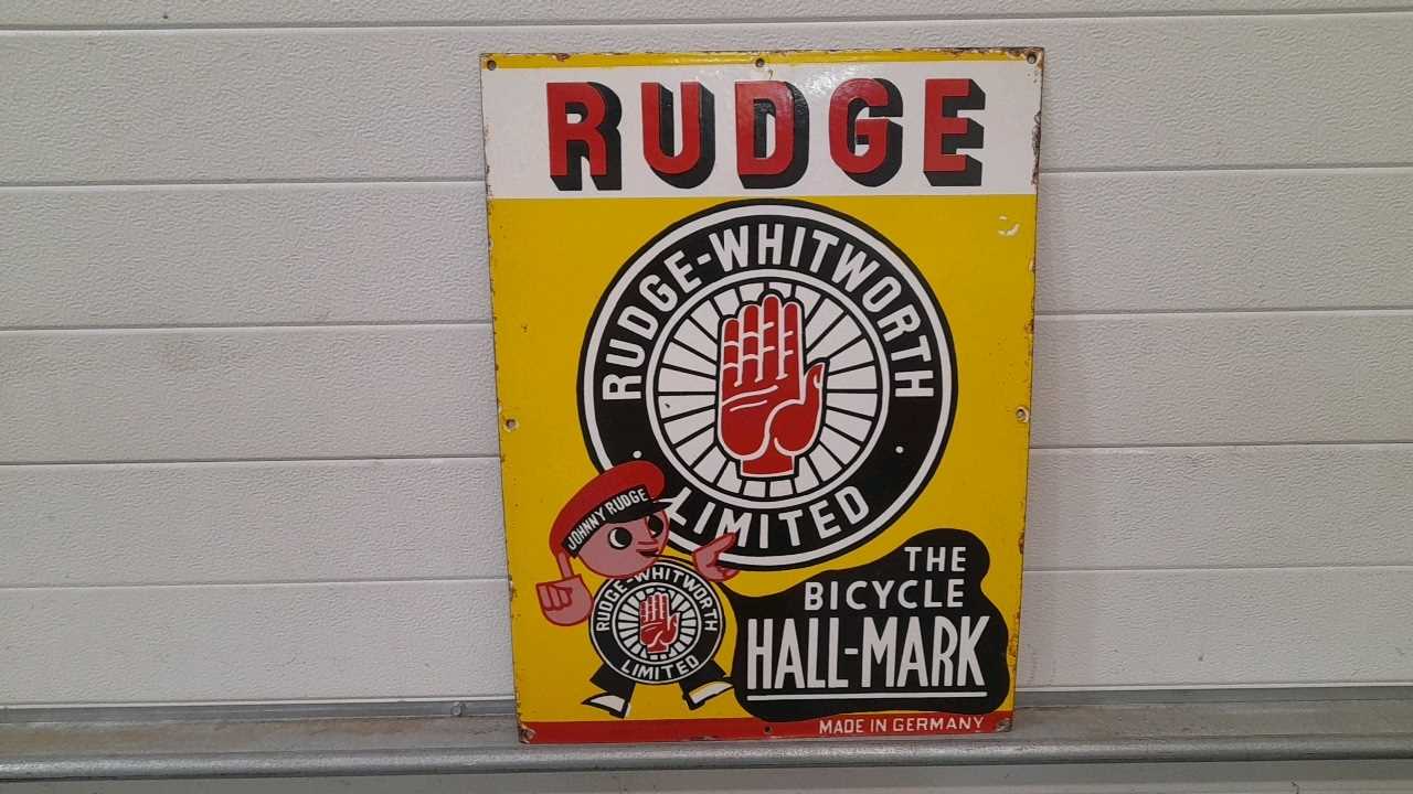 Lot 225 - RUDGE WHITWORTH LTD ENAMEL SIGN