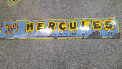 Lot 249 - HERCULES CYCLES SIGN 72" X 13"