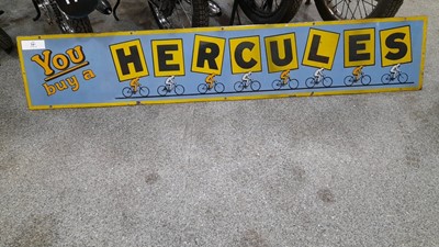 Lot 281 - HERCULES CYCLES SIGN 72" X 13"