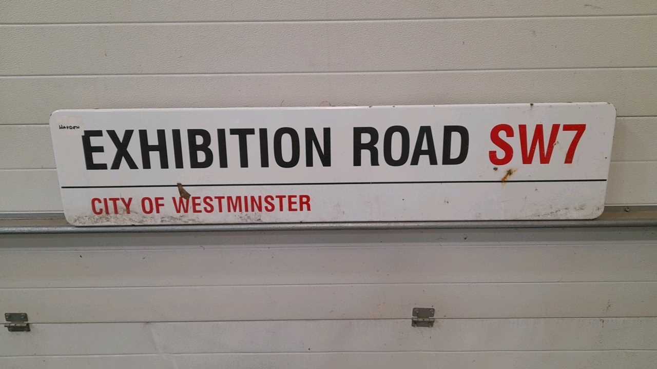 Lot 240 - EXHIBITION ROAD SW7 STREET SIGN 55" X 12"