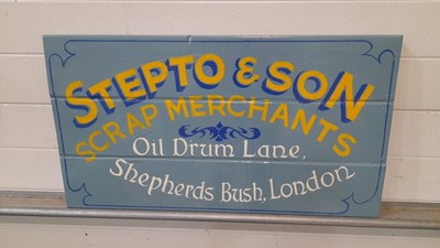 Lot 242 - WOODEN HAND PAINTED STEPTO + SON SIGN 312 x 17"