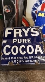 Lot 171 - ORIGINAL FRYS COCOA ENAMEL SIGN H.M THE KING