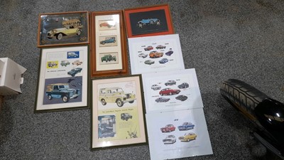 Lot 677 - SELECTION OF 7 PICTURES + 1936 ROLLS ROYCE PHOTO MIRROR