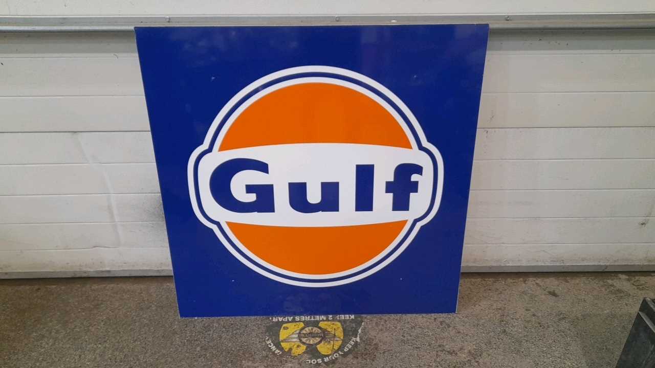 Lot 337 - METAL GULF SIGN 39" x 39"