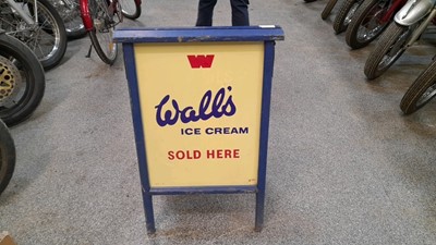 Lot 681 - WALLS ICE CREAM , DOUBLE SIDED ADVERTISING SIGN 22.5" X34"