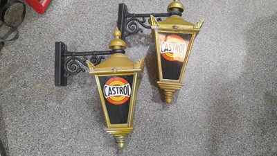 Lot 55 - PAIR OF PERIOD STYLE WAKEFIELD CASTROL LAMPS