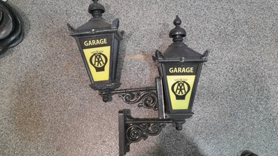 Lot 223 - PAIR OF PERIOD STYLE AA GARAGE LAMPS