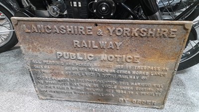 Lot 631 - LANCASHIRE & YORKSHIRE RAILWAY CAST IRON SIGN