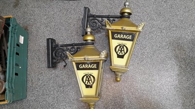 Lot 457 - PAIR OF PERIOD STYLE AA GARAGE LAMPS