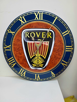 Lot 607 - ROVER CLOCK PAINTED AND CLEAR GLOSS LACQUER ON 18MM MDF, 32" DIA