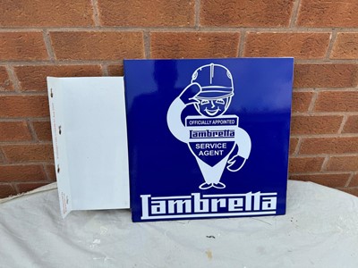 Lot 79 - LAMBRETTA  DOUBLE SIDED , HANGING SIGN 23" X 16"